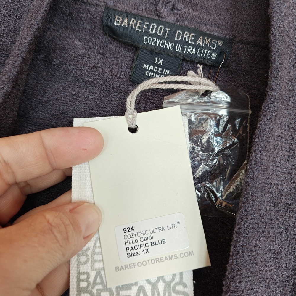 NWT Barefoot Dreams Cozy Chic Ultra Lite Hi Lo Cardi Wrap Sweater Cardigan Sz 1X - Picture 4 of 7